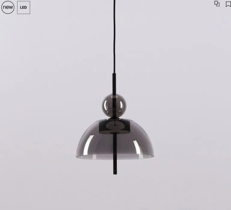 Lustra/Pendul LED design modern decorativ Bangkok 25cm, fumuriu