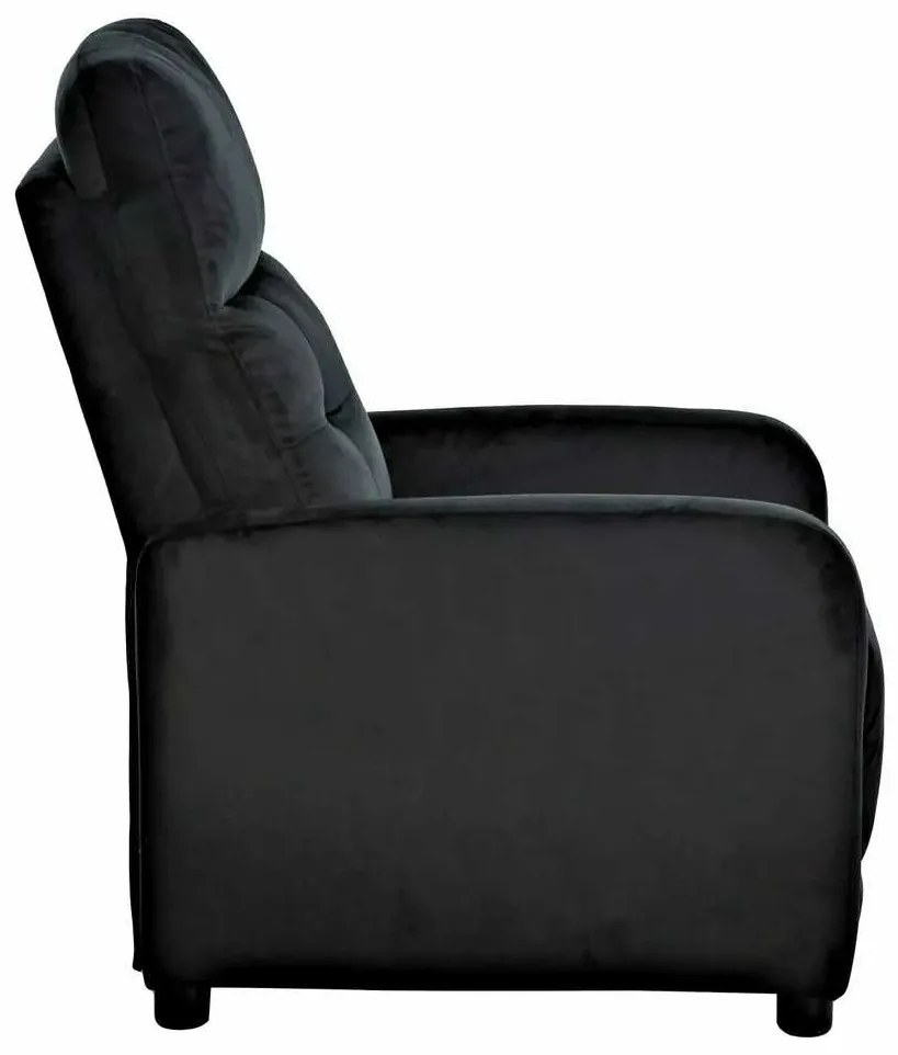 Scaun reclinabil Lennox Velvet, negru