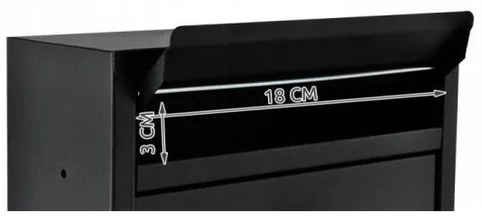 Cutie poștală neagră 21,7x32 cm