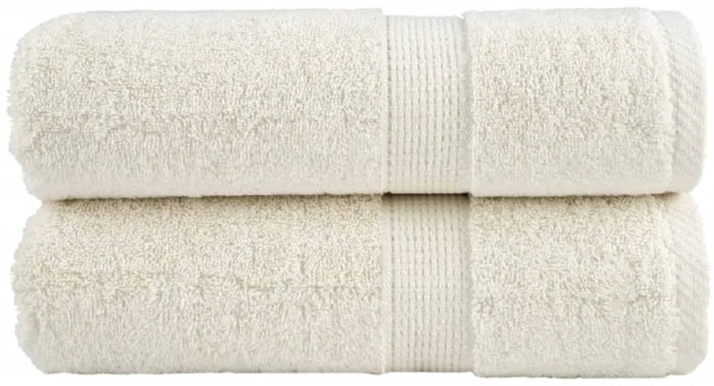vidaXL Prosoape de baie premium SOLUND, 2 buc., crem, 30x30 cm, 600 g/m²