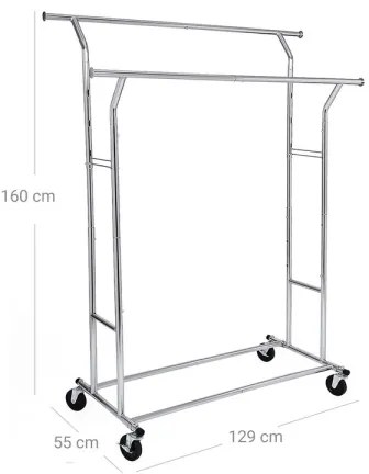 Cuier mobil de podea LINEA, argintiu