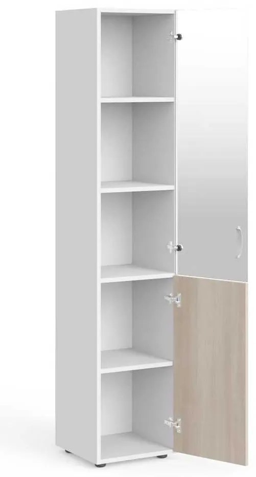 Dulap înalt Manager 39,9 x 42,2 x 196,5 cm, dreapta, salcâm deschis / alb