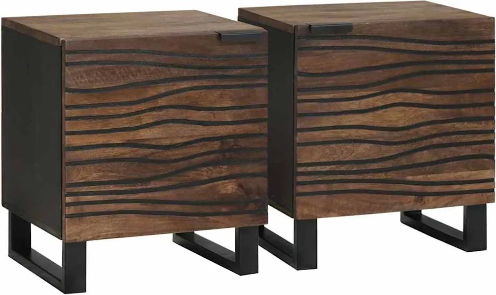 vidaXL Dulap de noapte 2 pcs castan 40 x 33 x 46 cm