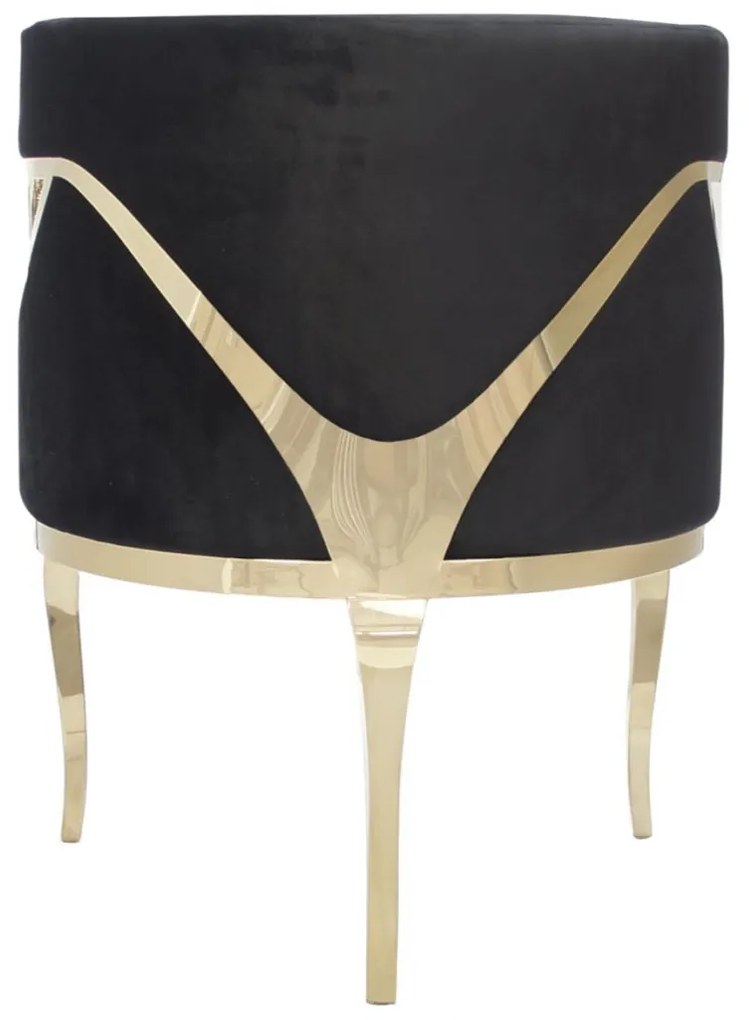 Fotoliu tapitat Morello negru/gold – H78 cm