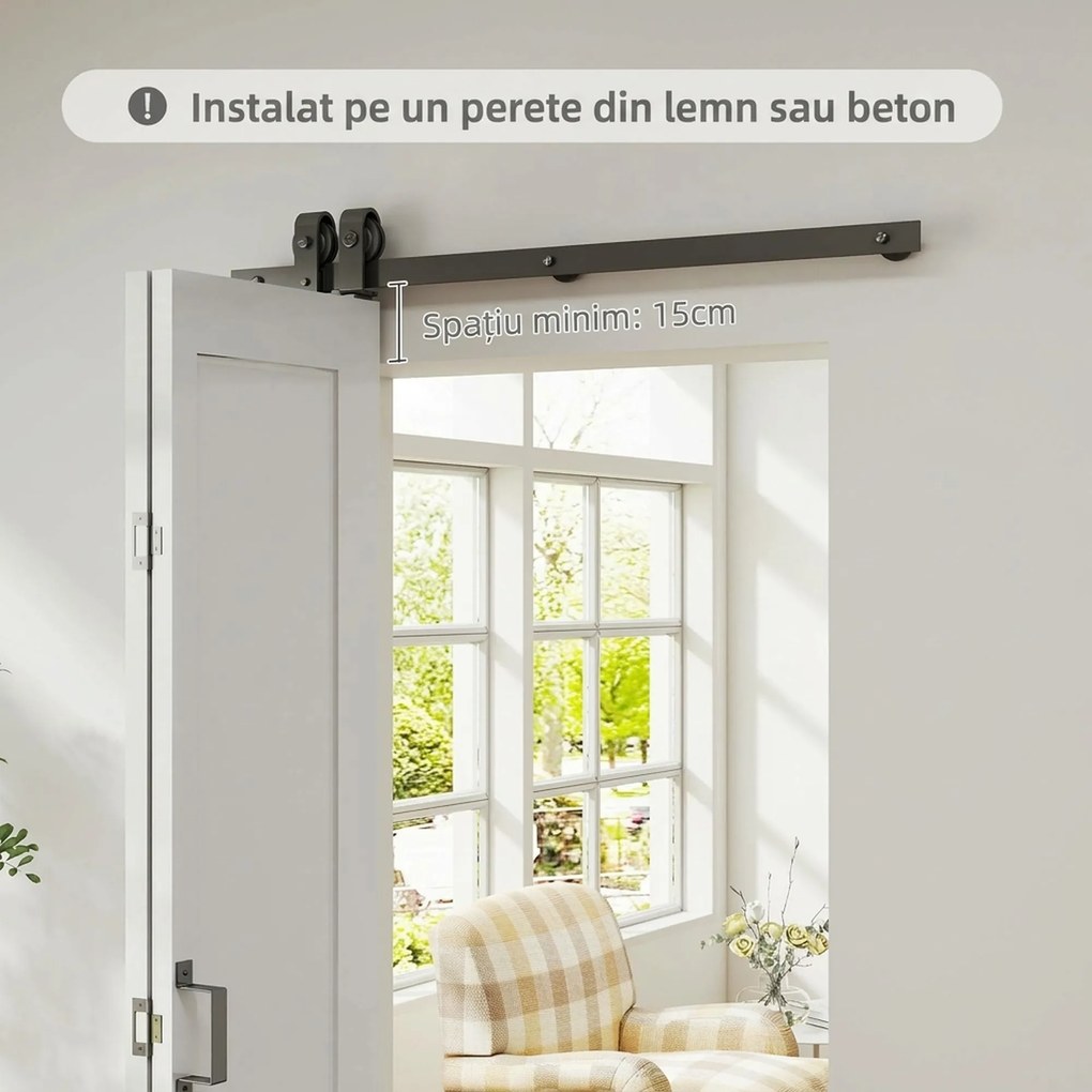 HOMCOM Ușă Pliabilă tip Carte cu Suprafață Vopsibilă 90x210 cm Alb | Aosom Romania