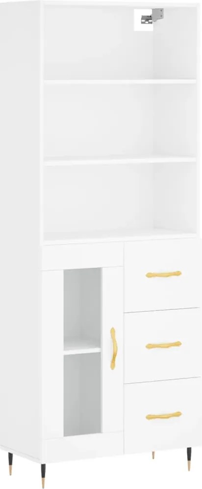 vidaXL Dulap înalt, alb, 69,5x34x180 cm, lemn compozit
