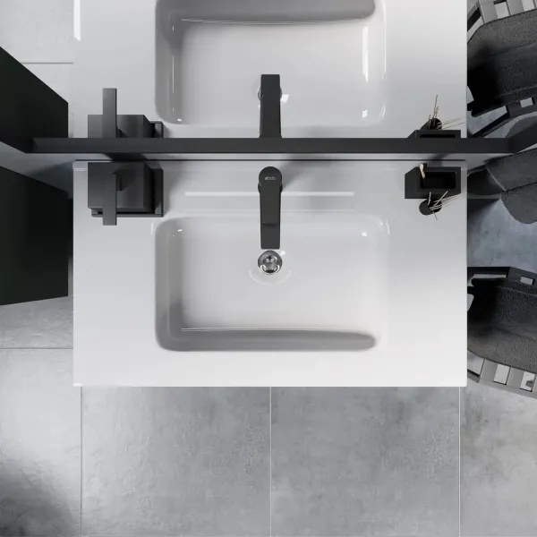 Dulap de baie cu lavoar MOLDE, 80 cm, verde