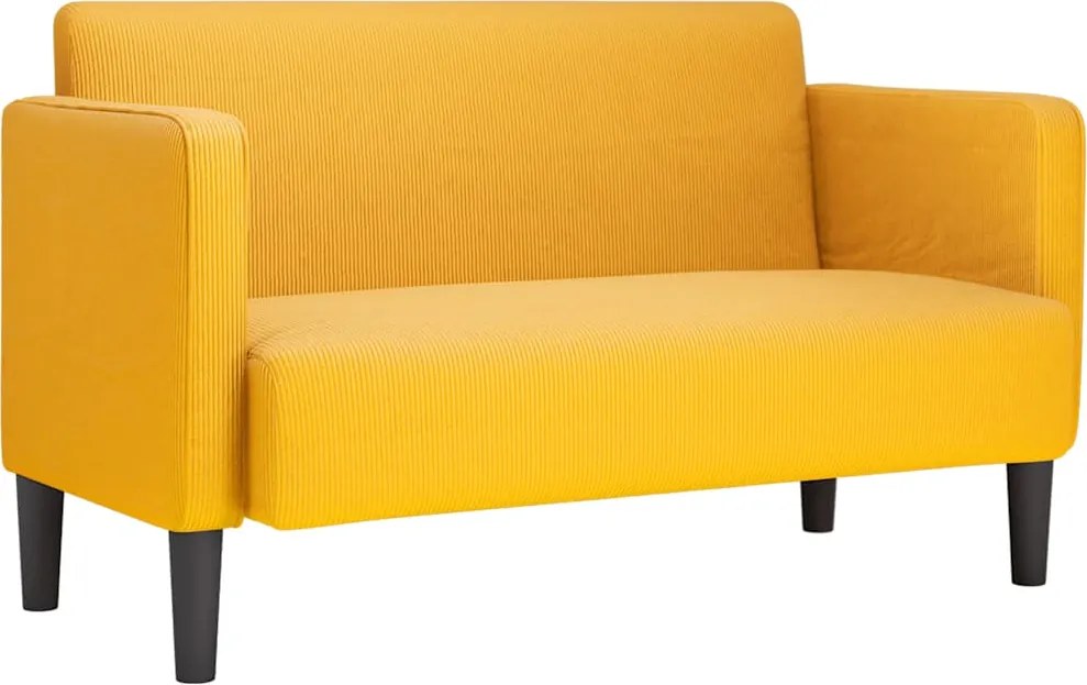 vidaXL Canapea de tip lovesea galben deschis 109 cm țesătură velur
