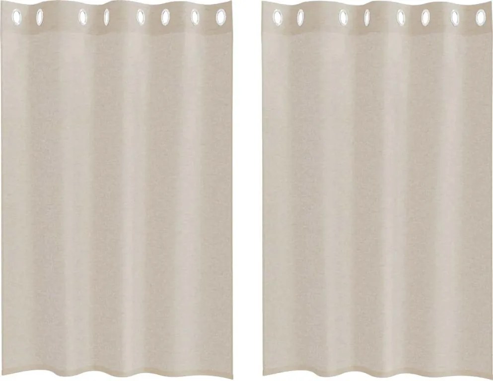 vidaXL Cortină din Voile 2 pcs Nisipiu 140 x 140 cm Poliester