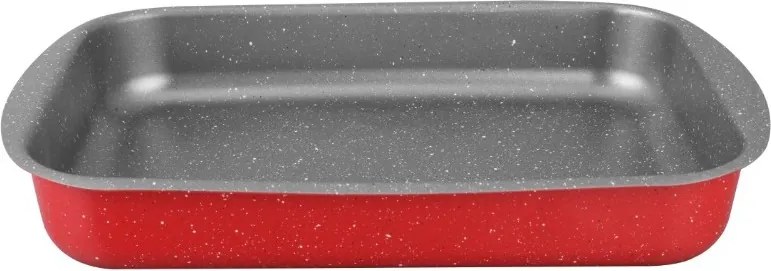 Tava de copt Oliver Voltz Florence OV51222B35S, 35x24x5,5 cm, Acoperire marmura, Fara PFOA, Rosu