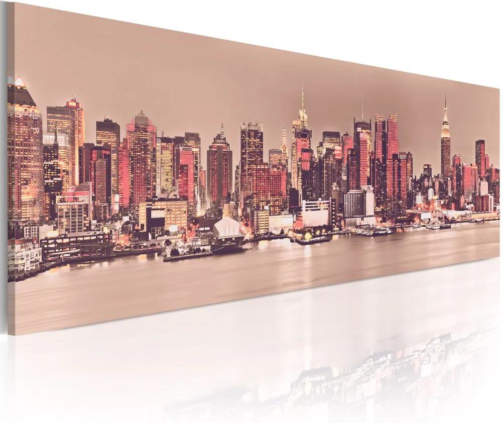 Tablou Bimago - New York - City of Light 120x40 cm