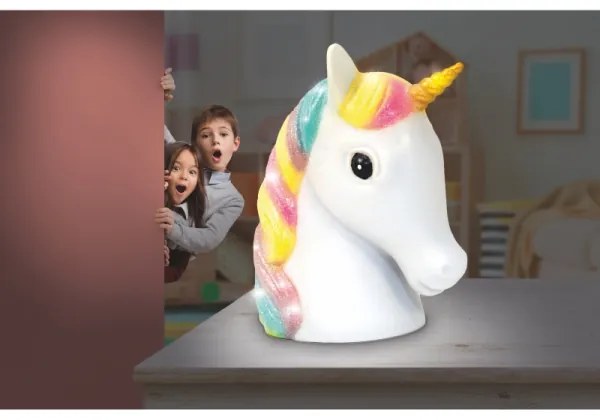 Veioză LED de veghe pentru copii Globo 28052 UNICORN LED/1W/USB/3xAA
