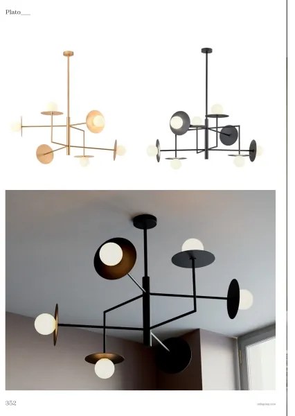 Lustră pe tijă Redo 01-2734 PLATO 6xG9/10W/230V negru