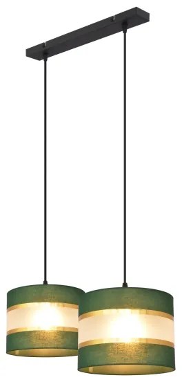 Lustră pe cablu HELEN 2xE27/15W/230V verde/auriu