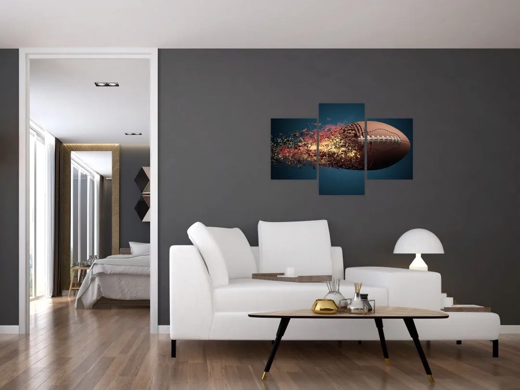 Tablou - Minge de ruggby în acțiune (90x60 cm)
