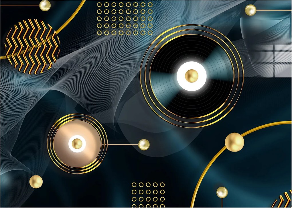 Tablou - Cercuri aurii (70x50 cm)