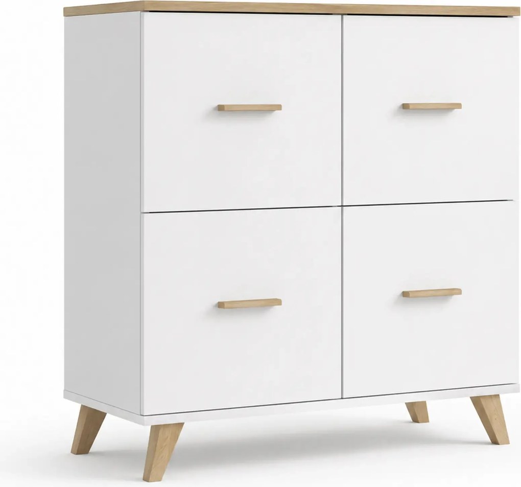 Comoda Lotta, alb, PAL, 110x45x119 cm