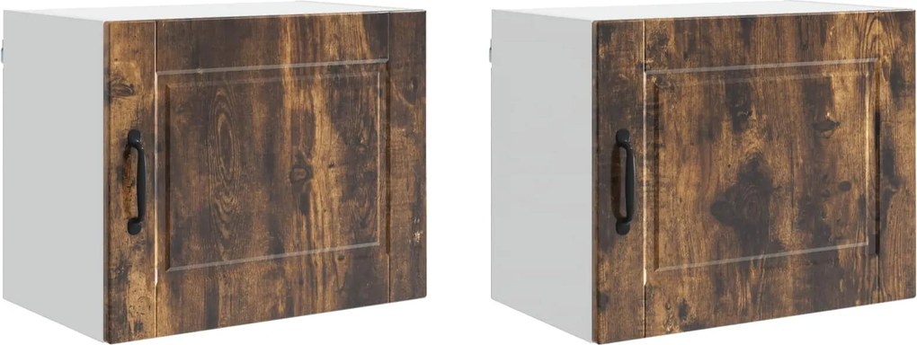 vidaXL Dulap de bucătărie cu raft 2 pcs Stejar fumuriu 50 x 31 x 40 cm