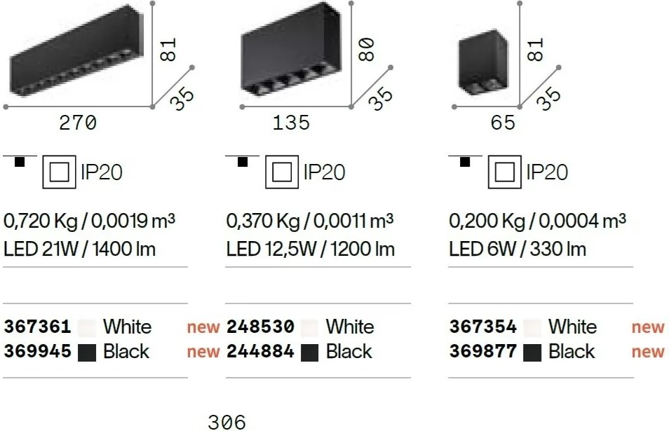 Spot LED aplicat tavan LIKA PL 06W 3000K NERO