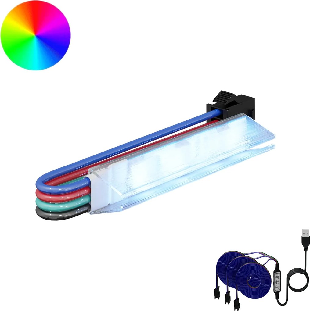 vidaXL Bandă LED 12 pcs Negru și Multicolor 1745 mm Cupru și Plastic