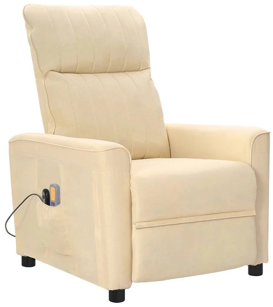 3098898 vidaXL Fotoliu de masaj electric rabatabil, crem, textil