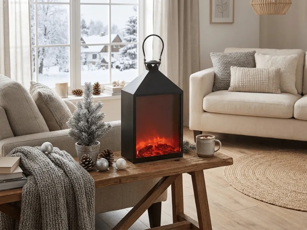 Decoratiune LED lanterna COZY WARM 55x30 cm, neagra