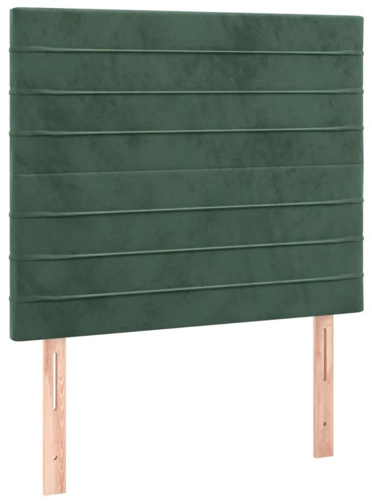 3116517 vidaXL Tăblii de pat, 2 buc, verde închis, 100x5x78/88 cm, catifea