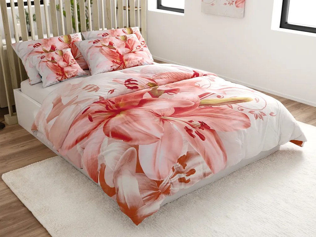 Lenjerie de pat din bumbac 3D LILYVIA, gri Dimensiune lenjerie de pat: 70 x 90 cm | 140 x 200 cm