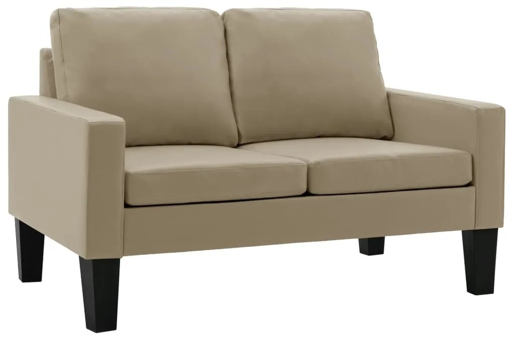 288758 vidaXL Canapea cu 2 locuri, cappuccino, piele ecologică