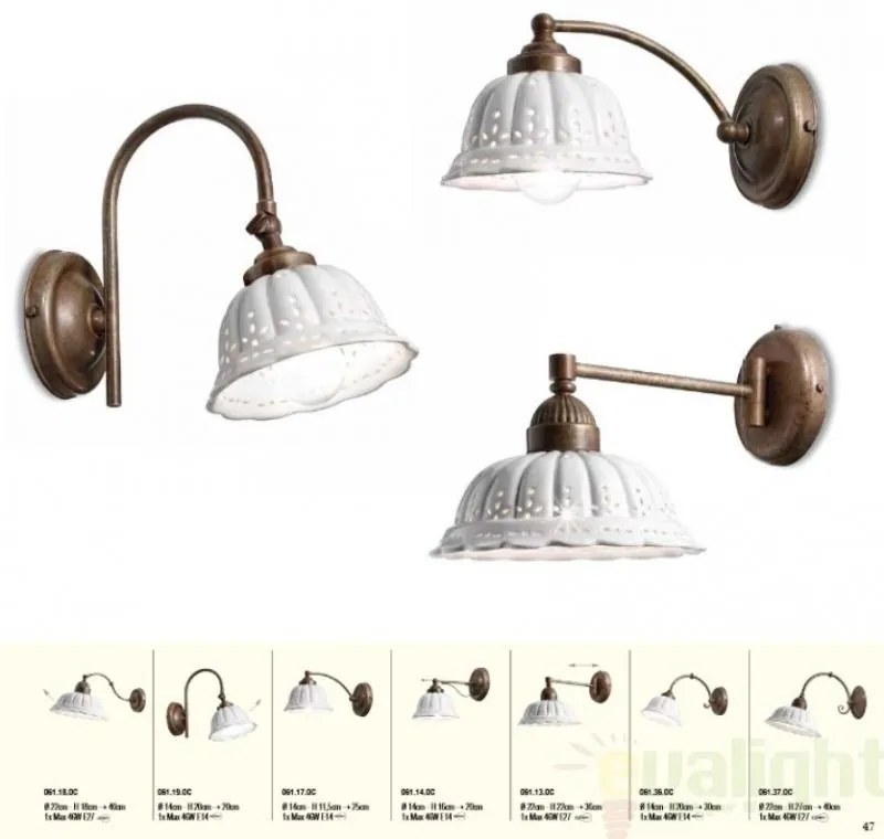 Aplica de perete rustic fabricat manual diam. 14cm Anita 061.19.OC