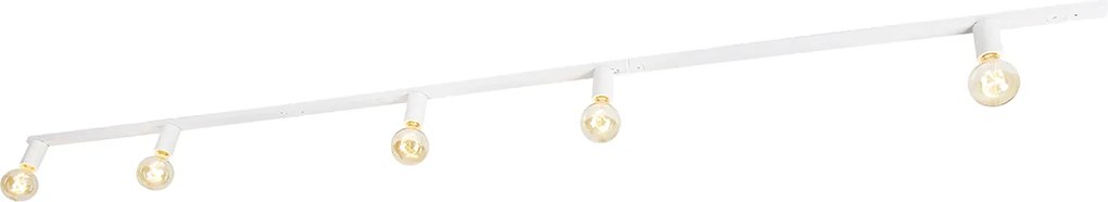 Sistem modern de șine monofazate cu 5 lumini, inclusiv armătură E27 albă - Jeana