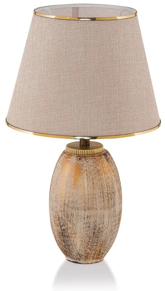 Veioză crem-aurie cu abajur textil (înălțime 50 cm) Yakamoz – Opviq lights