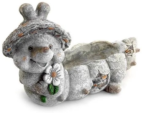 Decoratiune gradina, ceramica, omida cu ghiveci, 47x23x28 cm