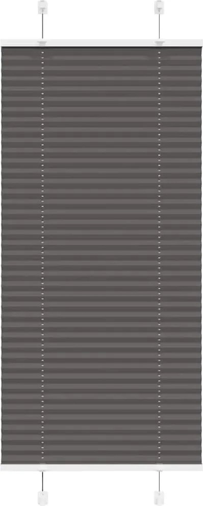 vidaXL Jaluzea plisată negru 55x100 cm Lățime țesătură 54,4cm poliester