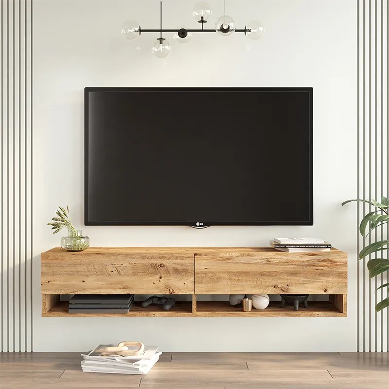Comoda TV de perete Roscoe color sonoma 140x31.6x29.6cm