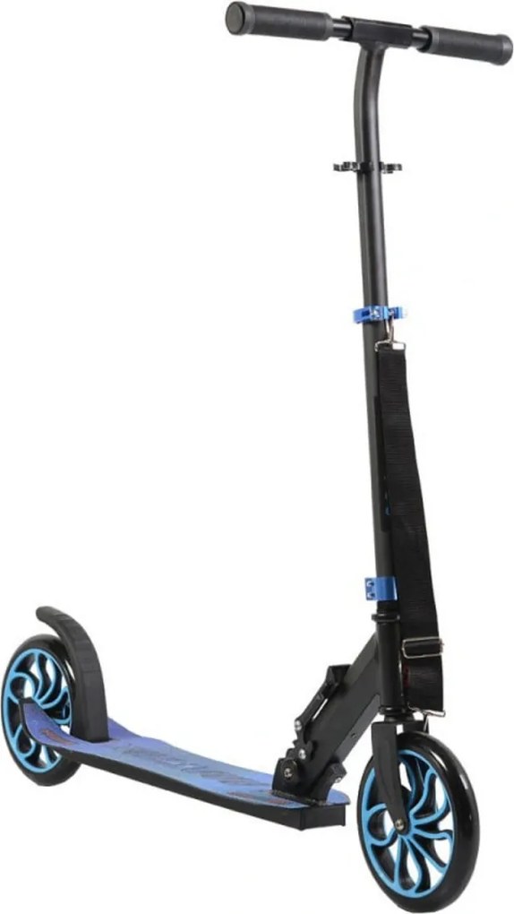 Trotineta din aluminiu NOVOKIDS™ Matrix Scooter, Maxim 100 kg, Functie Super Brake, Maner reglabil pe inaltime, Diametru roata 200 mm, Albastru