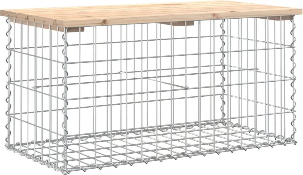 vidaXL Bancă de grădină, design gabion, 83x44x42 cm, lemn masiv de pin