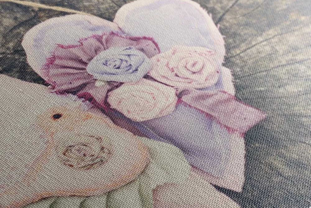 Tablou handmade inimioară pe trunchi