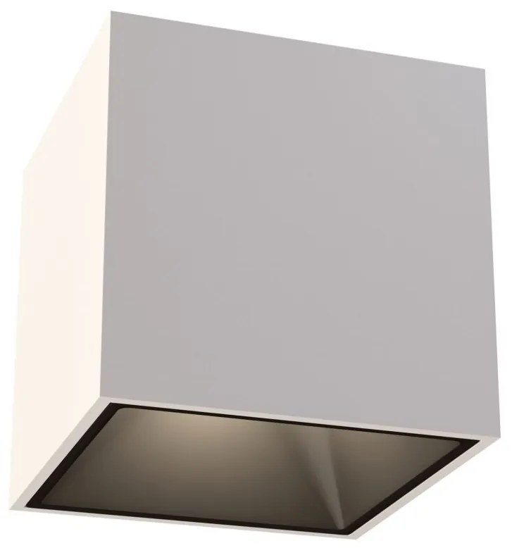 Spot LED aplicat, plafoniera design tehnic Alfa alb 7x7cm, 4000K