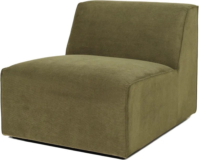 Modul pentru canapea verde din catifea reiată (partea din mijloc) Sting - Scandic