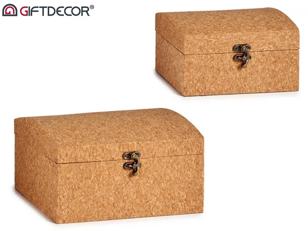 Set 2 cutii din pluta cu capac, CORK TRUNKS