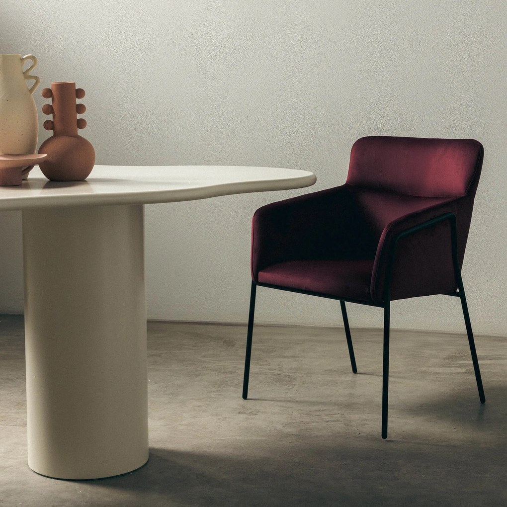 Fotoliu design bordo HELSINKI VELVET
