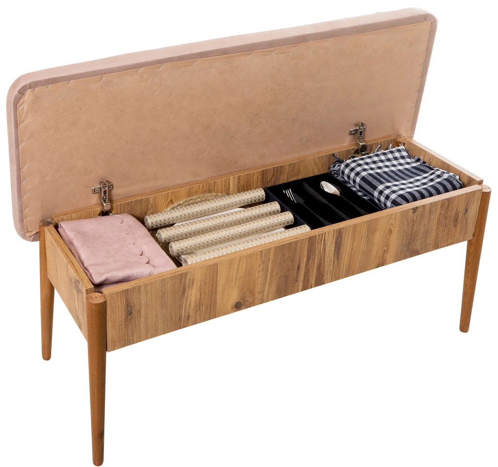Set mobilier sufragerie Vlasta 1 (pin atlantic + bej) (pentru 4 persoane). 1072379