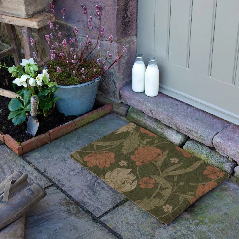 Covoraș de intrare din fibre de nucă de cocos 60x90 cm William Morris Rose – Artsy Doormats