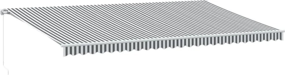 vidaXL Copertină retractabilă manual, antracit/alb, 600x350 cm