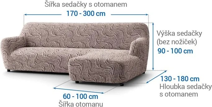 Gaico Huse bielastice BRILLANTE maro canapea cu otoman dreapta (l. 170 - 300 cm)