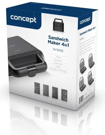 Aparat de sandvici Concept SV3055 4 în 1 700W/230V negru