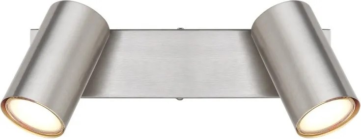 Aplica de perete / tavan cu 2 spoturi directionabile design modern ROBBY nickel mat