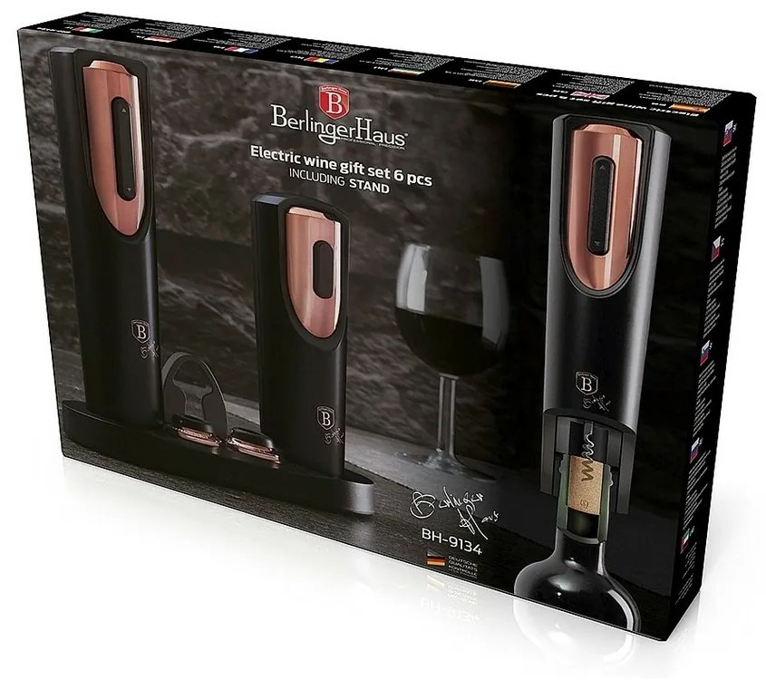 Berlinger Haus Wine Corkscrew și pompă de vidBlack Rose Collection