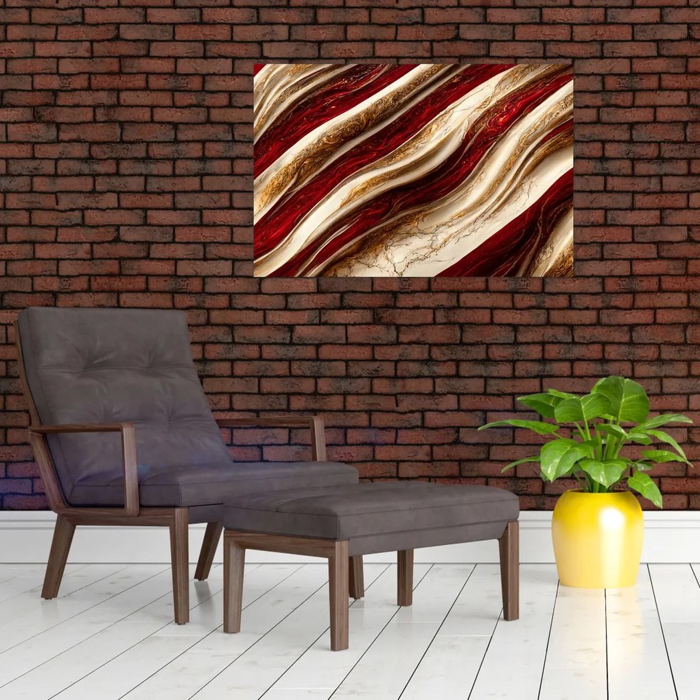 Tablou - Aur - textură albă (90x60 cm)